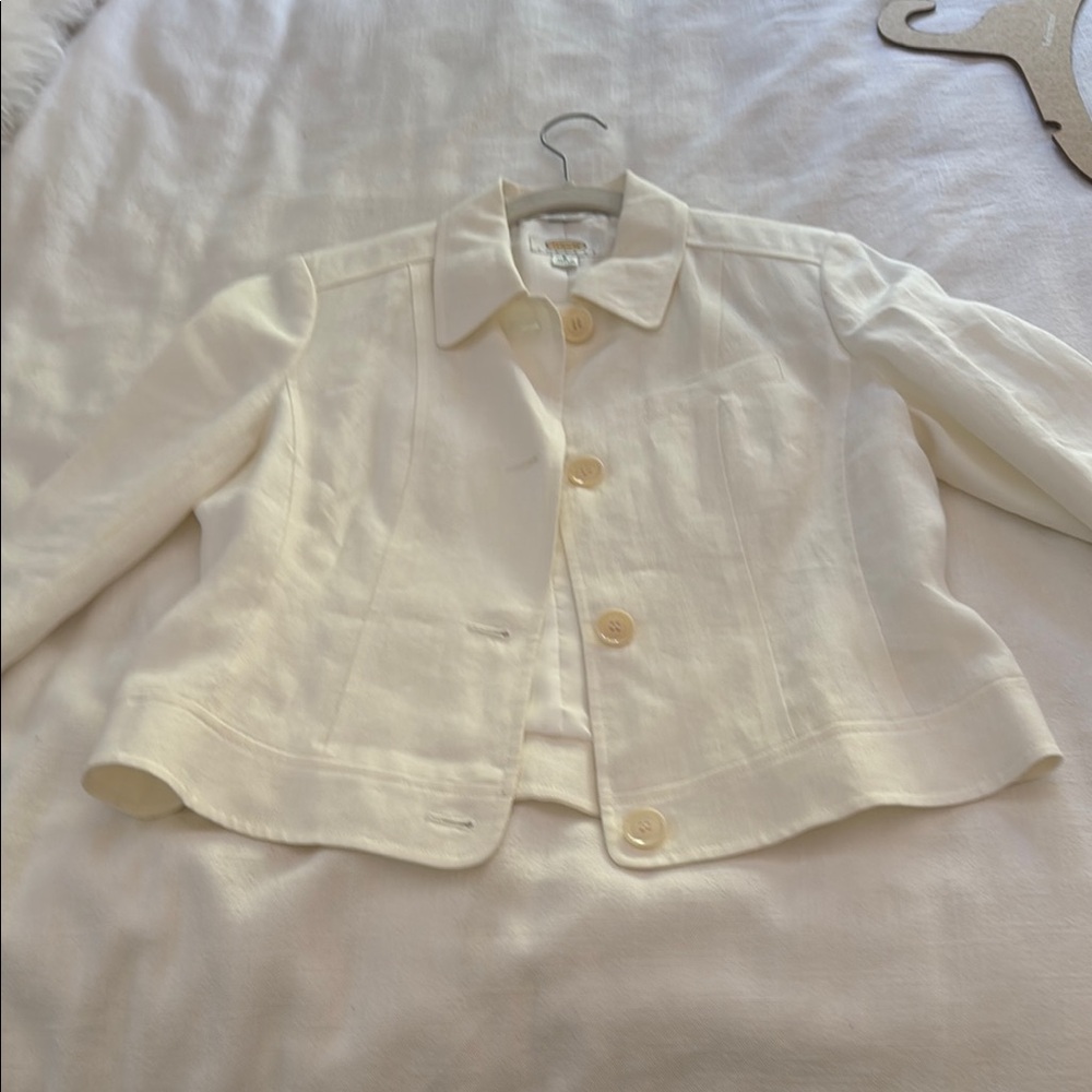 Talbots Cream Linen Jacket